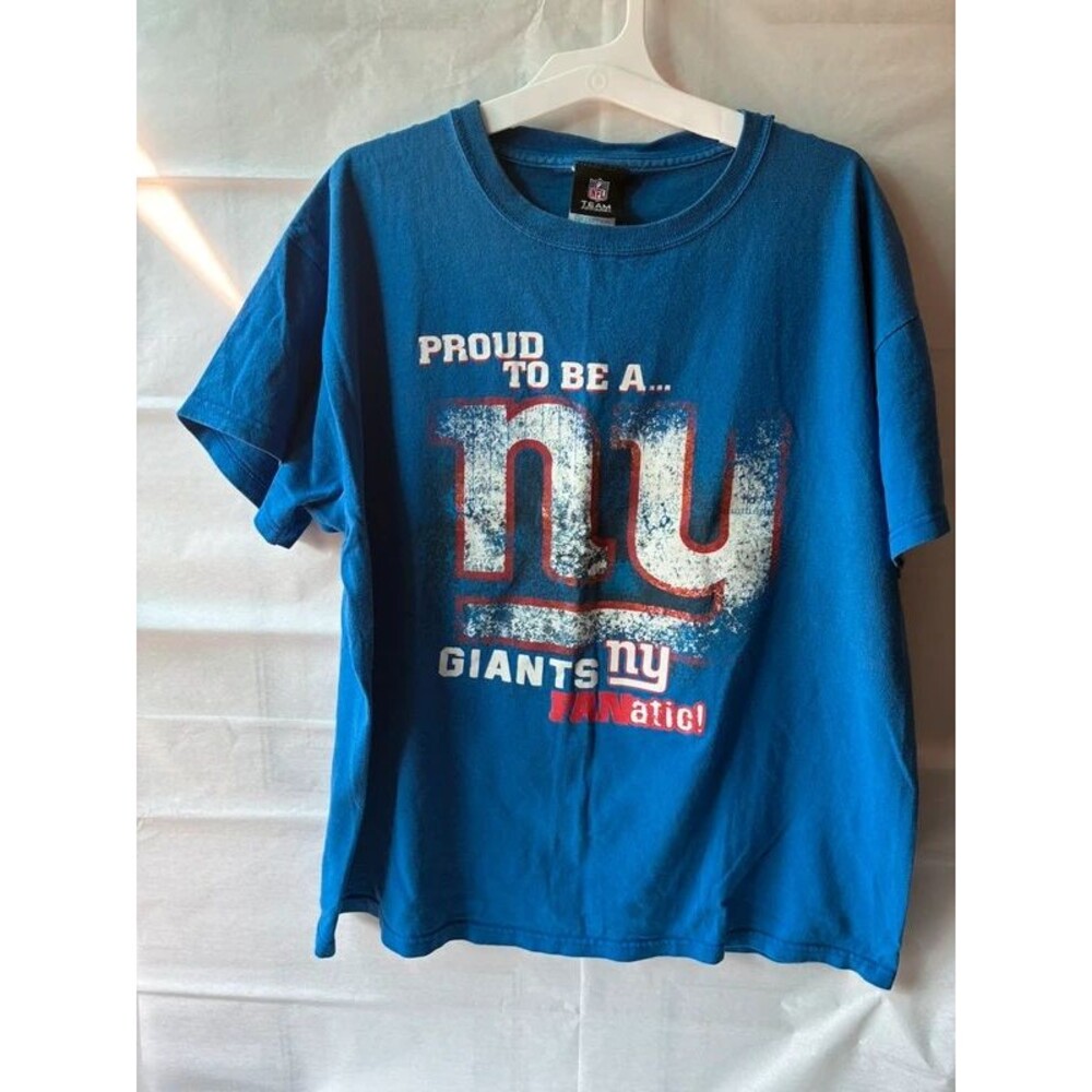 Blue NY Giants Fanatic NFL team apparel tshirt sz L